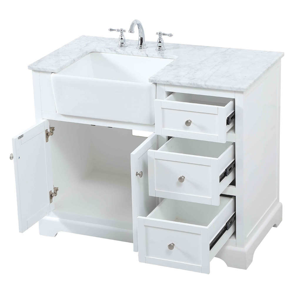 Elegant Bathroom Vanity - White (VF60242WH)