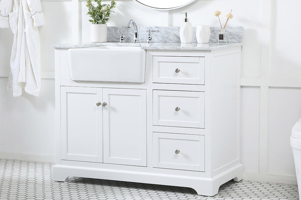 Elegant Bathroom Vanity - White (VF60242WH-BS)