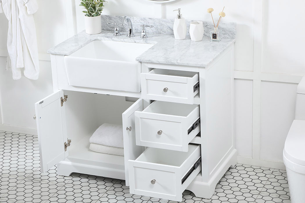 Elegant Bathroom Vanity - White (VF60242WH-BS)