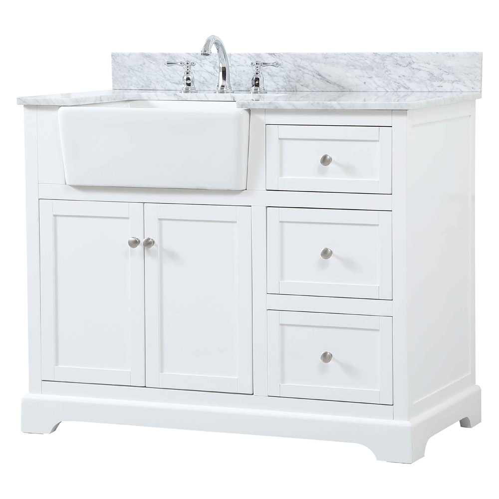 Elegant Bathroom Vanity - White (VF60242WH-BS)