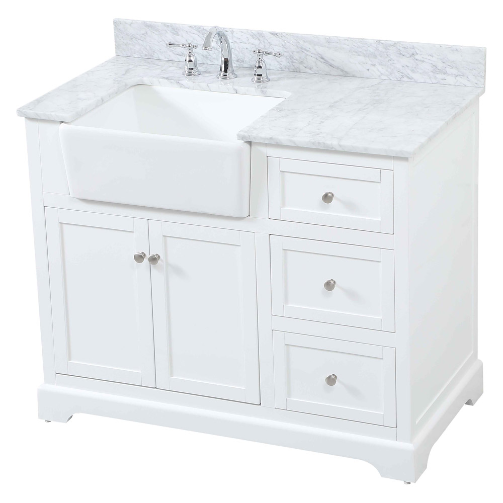 Elegant Bathroom Vanity - White (VF60242WH-BS)