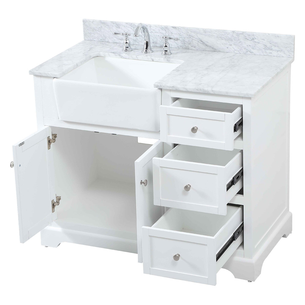 Elegant Bathroom Vanity - White (VF60242WH-BS)