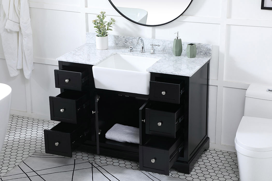 Elegant Bathroom Vanity - Black (VF60248BK-BS)