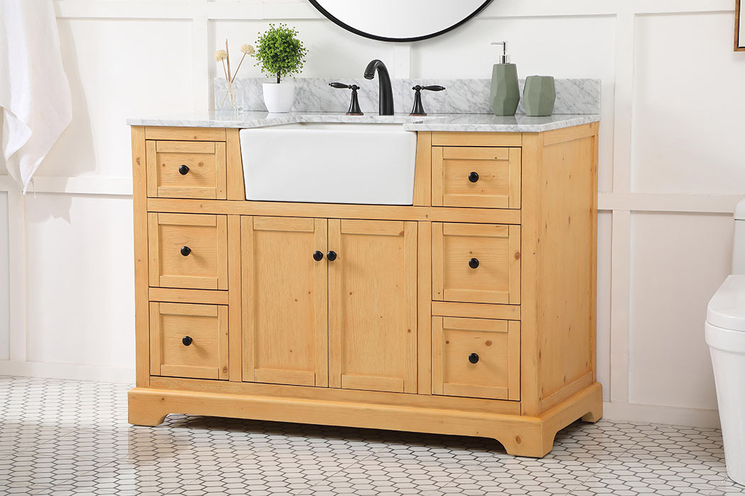 Elegant Bathroom Vanity - Natural Wood (VF60248NW-BS)