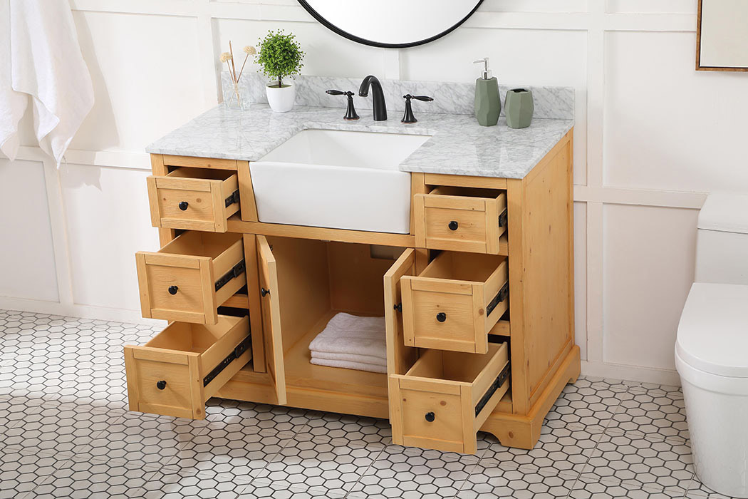 Elegant Bathroom Vanity - Natural Wood (VF60248NW-BS)