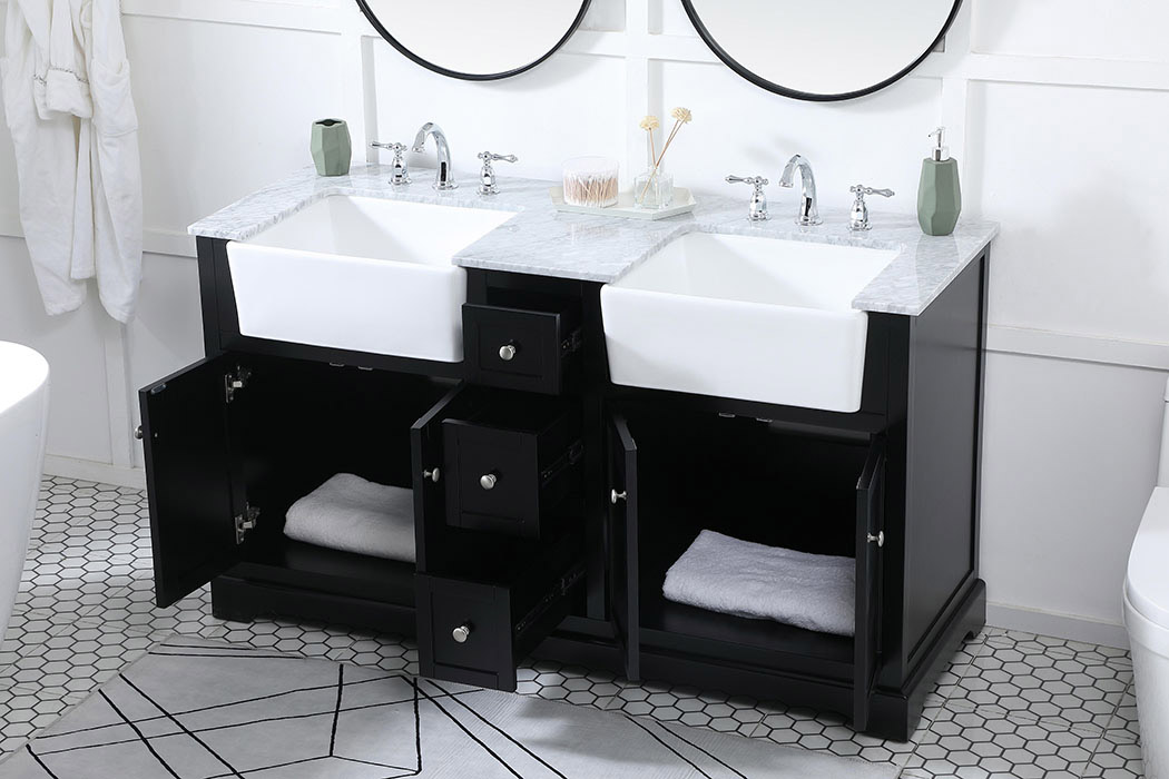 Elegant Bathroom Vanity - Black (VF60260DBK)