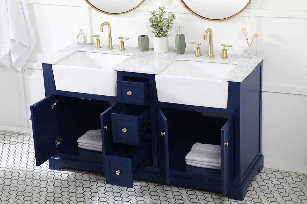 Elegant Bathroom Vanity - Blue (VF60260DBL)