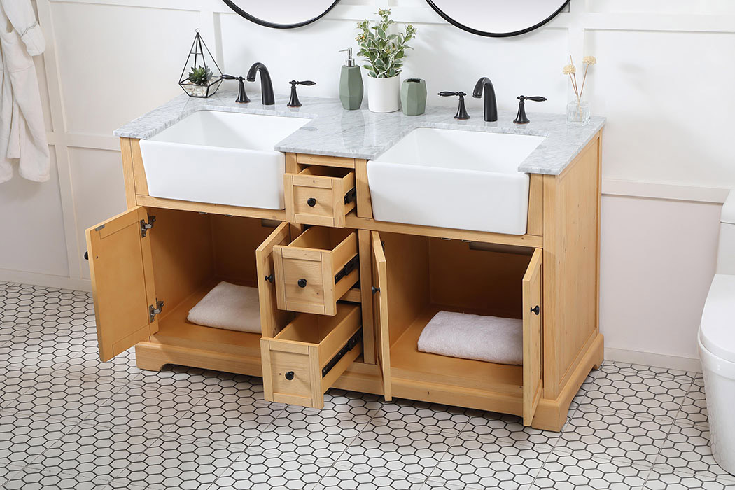 Elegant Bathroom Vanity - Natural Wood (VF60260DNW)