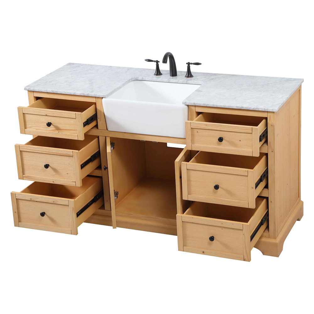 Elegant Bathroom Vanity - Natural Wood (VF60260NW)