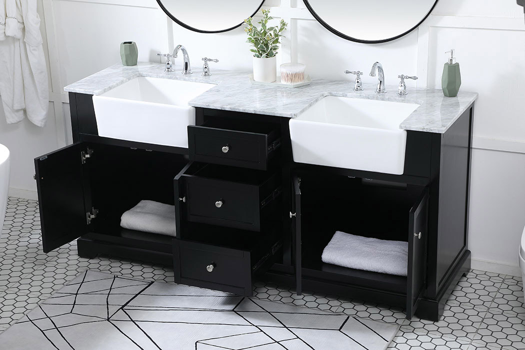 Elegant Bathroom Vanity - Black (VF60272DBK)