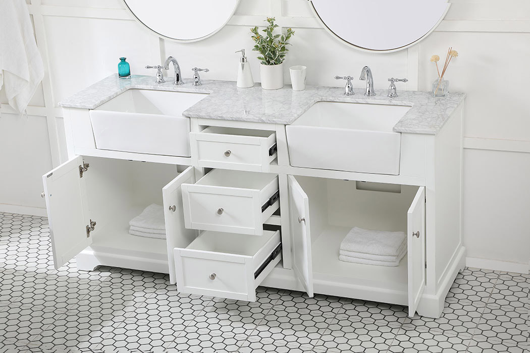 Elegant Bathroom Vanity - White (VF60272DWH)