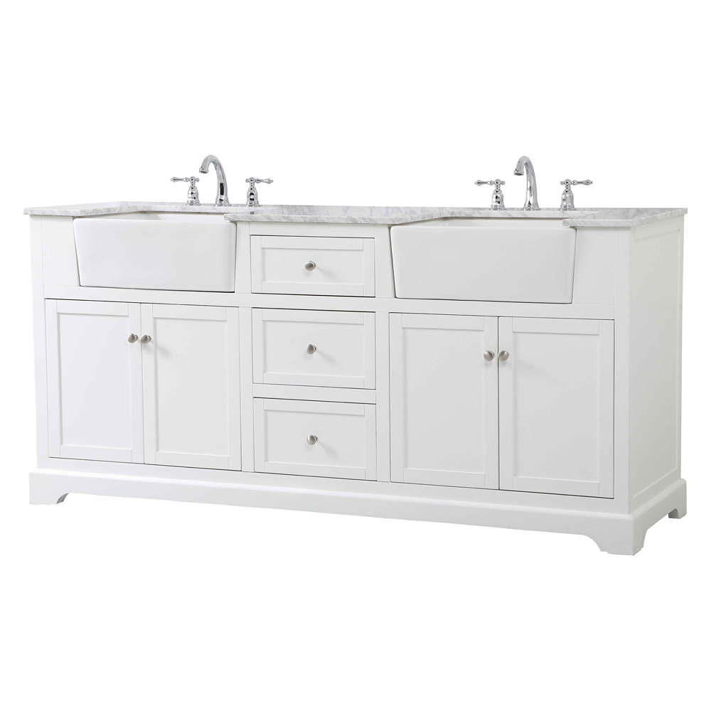 Elegant Bathroom Vanity - White (VF60272DWH)