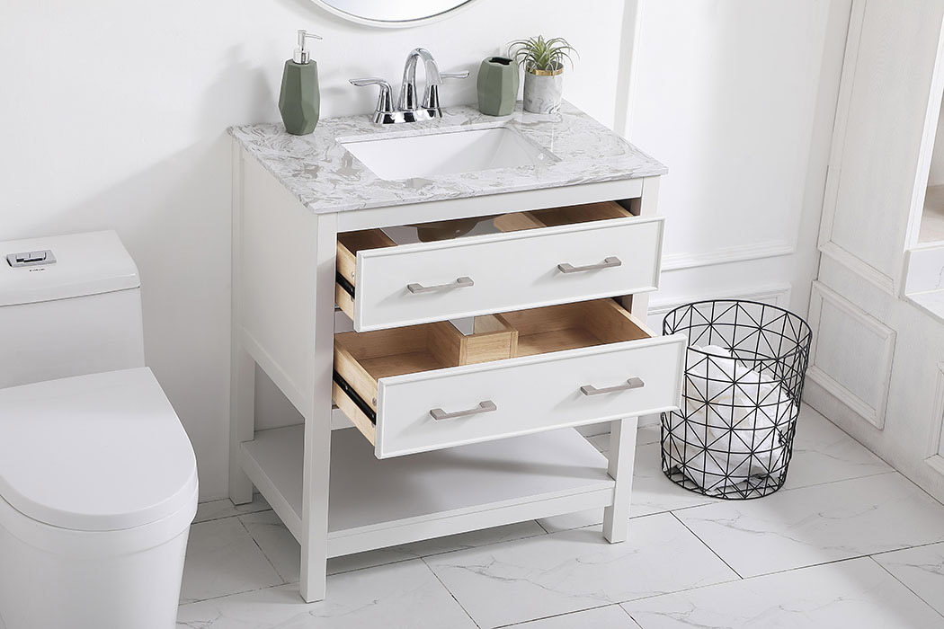 Elegant Bathroom Vanity - White (VF90130WH)