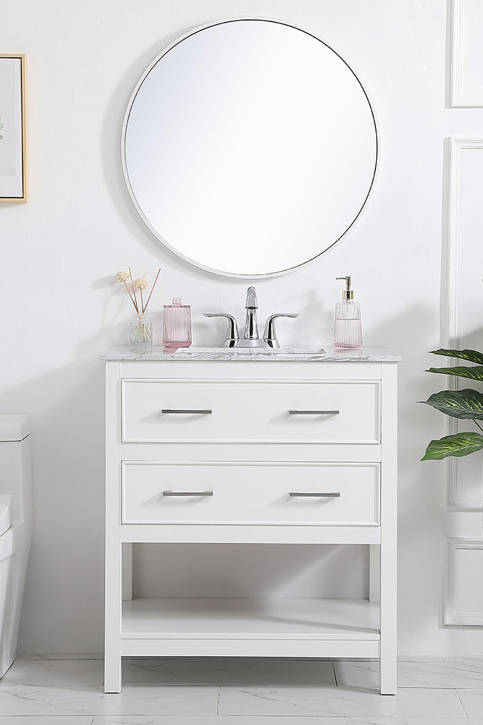 Elegant Bathroom Vanity - White (VF90130WH)