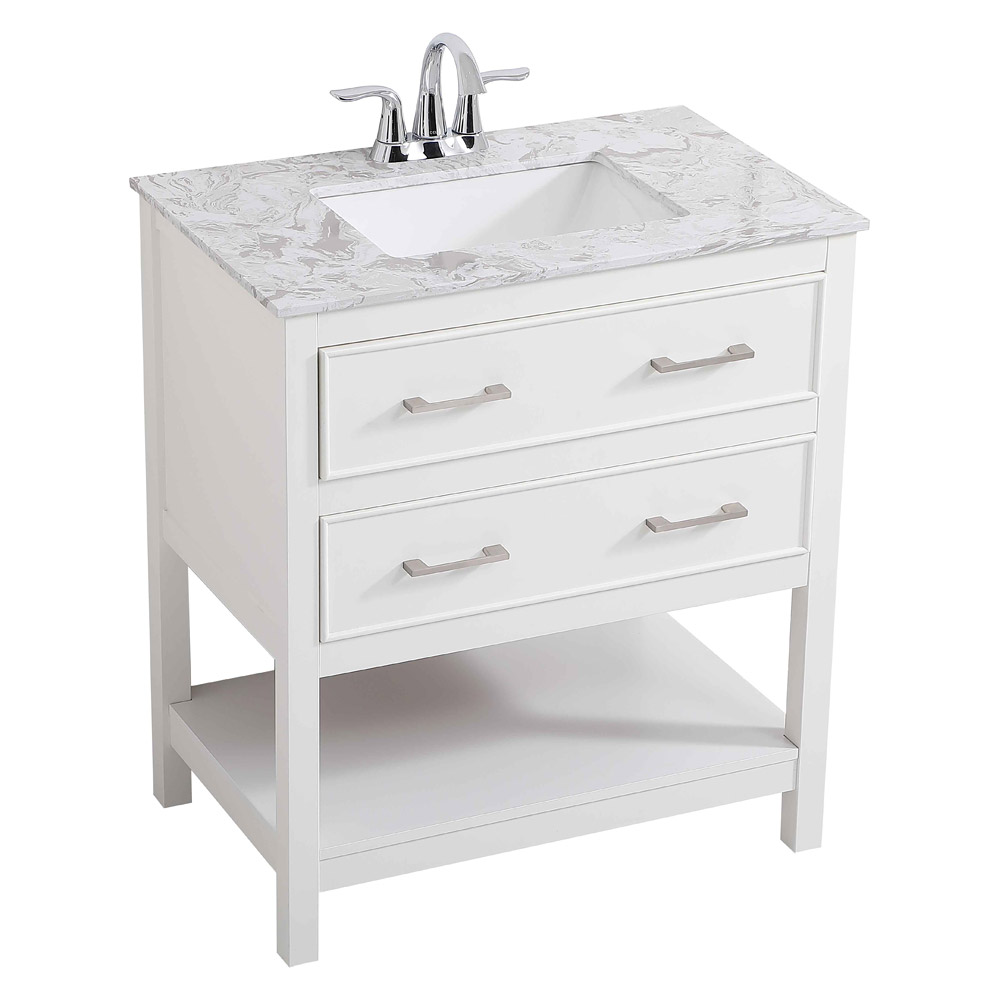 Elegant Bathroom Vanity - White (VF90130WH)