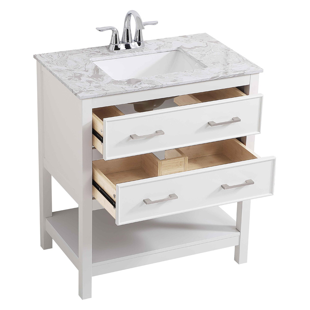 Elegant Bathroom Vanity - White (VF90130WH)