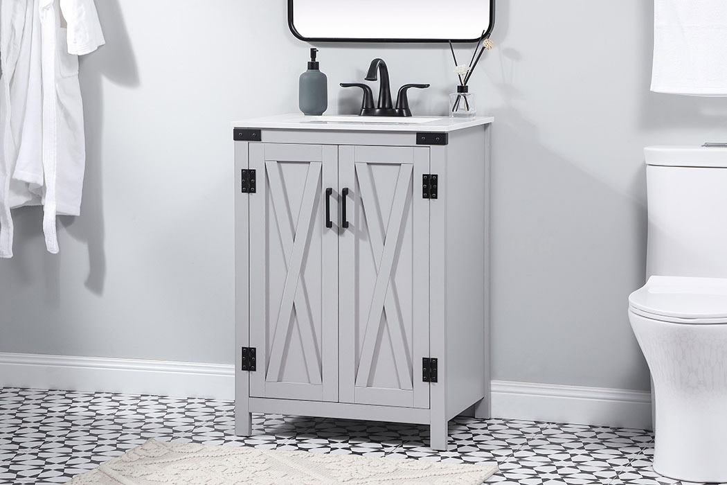 Elegant Bathroom Vanity - Gray (VF90224GR)