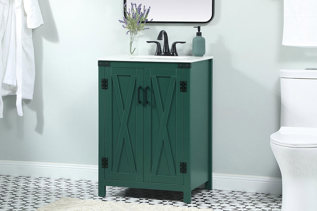 Elegant Bathroom Vanity - Green (VF90224MGN)