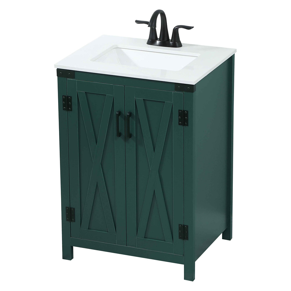 Elegant Bathroom Vanity - Green (VF90224MGN)