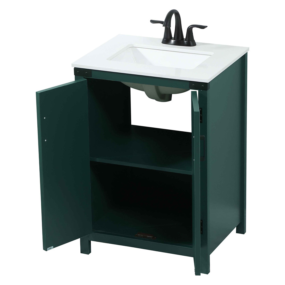 Elegant Bathroom Vanity - Green (VF90224MGN)