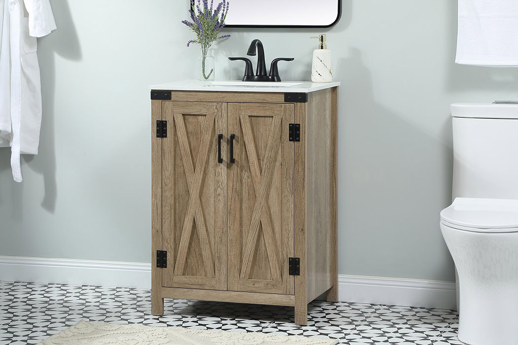 Elegant Bathroom Vanity - Natural Wood (VF90224NT)