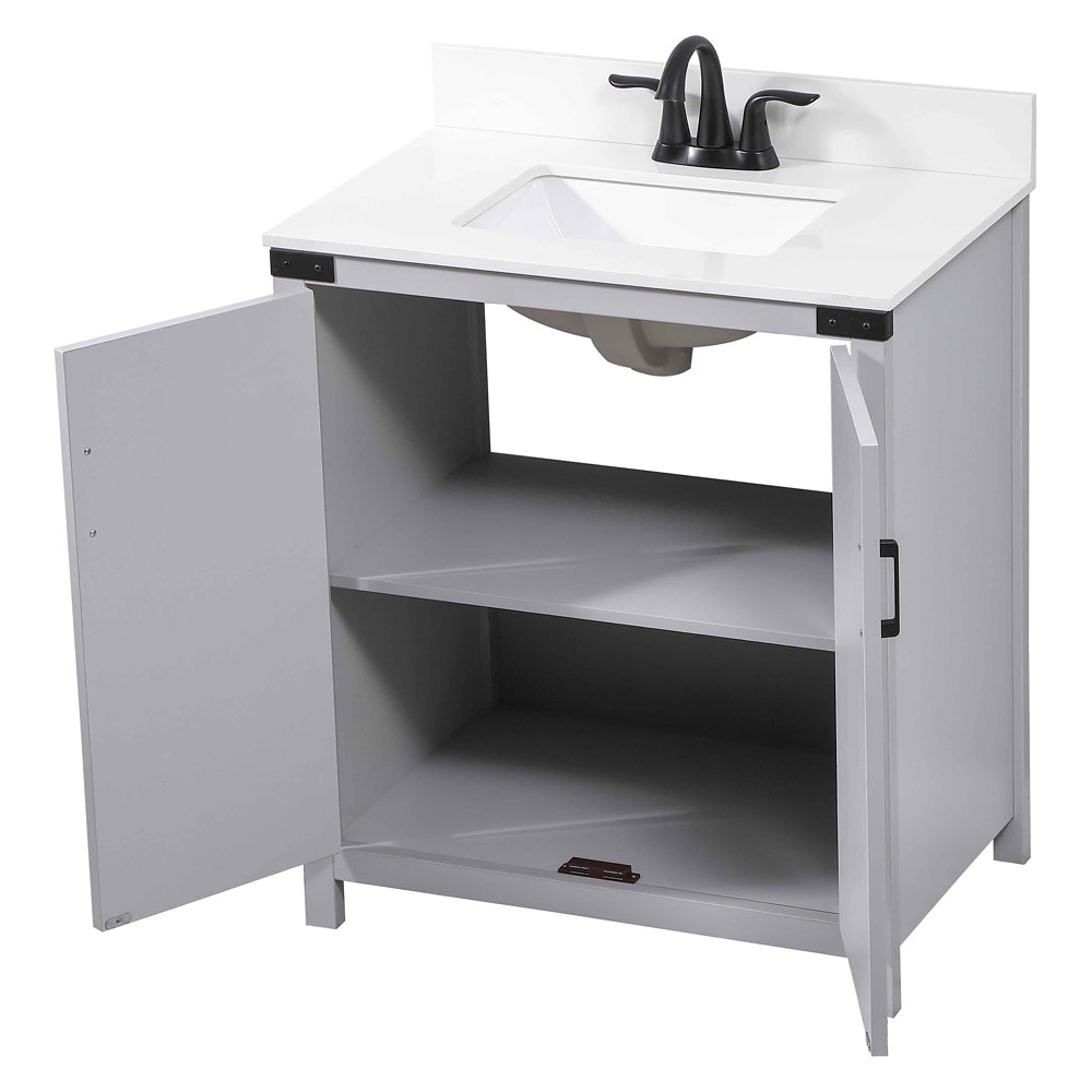 Elegant Bathroom Vanity - Gray (VF90230GR-BS)