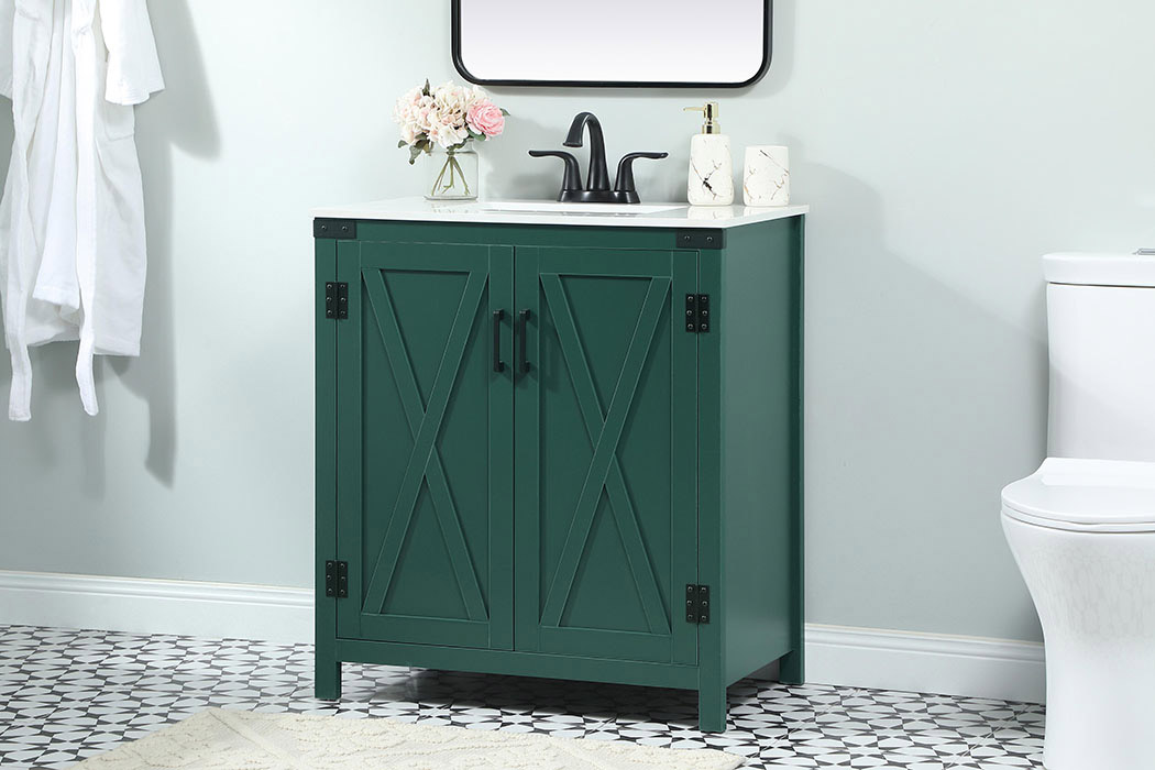 Elegant Bathroom Vanity - Green (VF90230MGN)