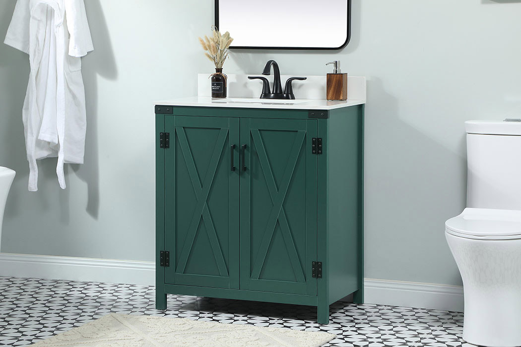 Elegant Bathroom Vanity - Green (VF90230MGN-BS)