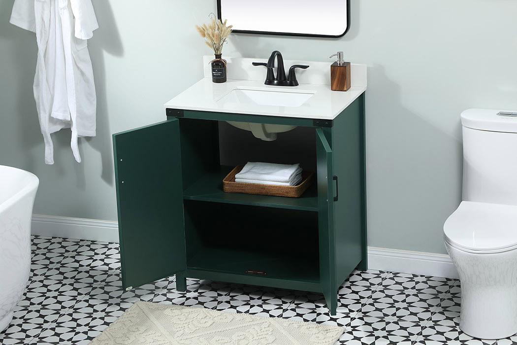 Elegant Bathroom Vanity - Green (VF90230MGN-BS)