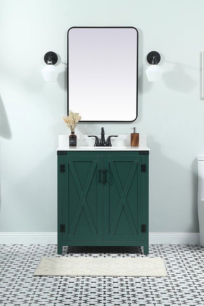 Elegant Bathroom Vanity - Green (VF90230MGN-BS)