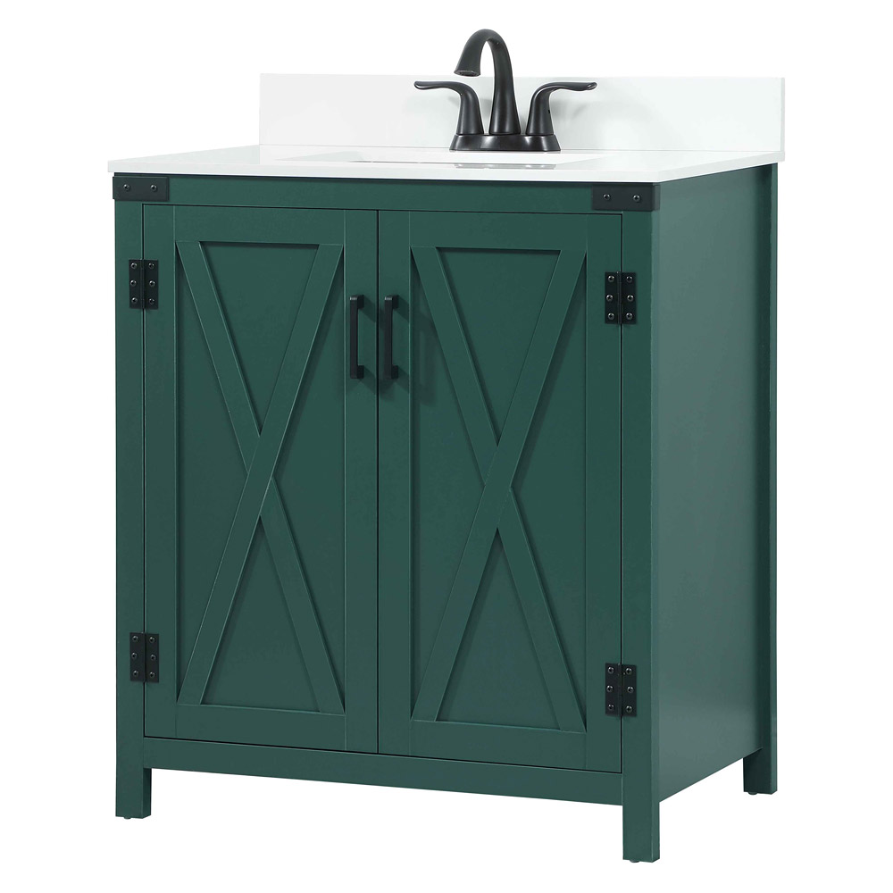 Elegant Bathroom Vanity - Green (VF90230MGN-BS)