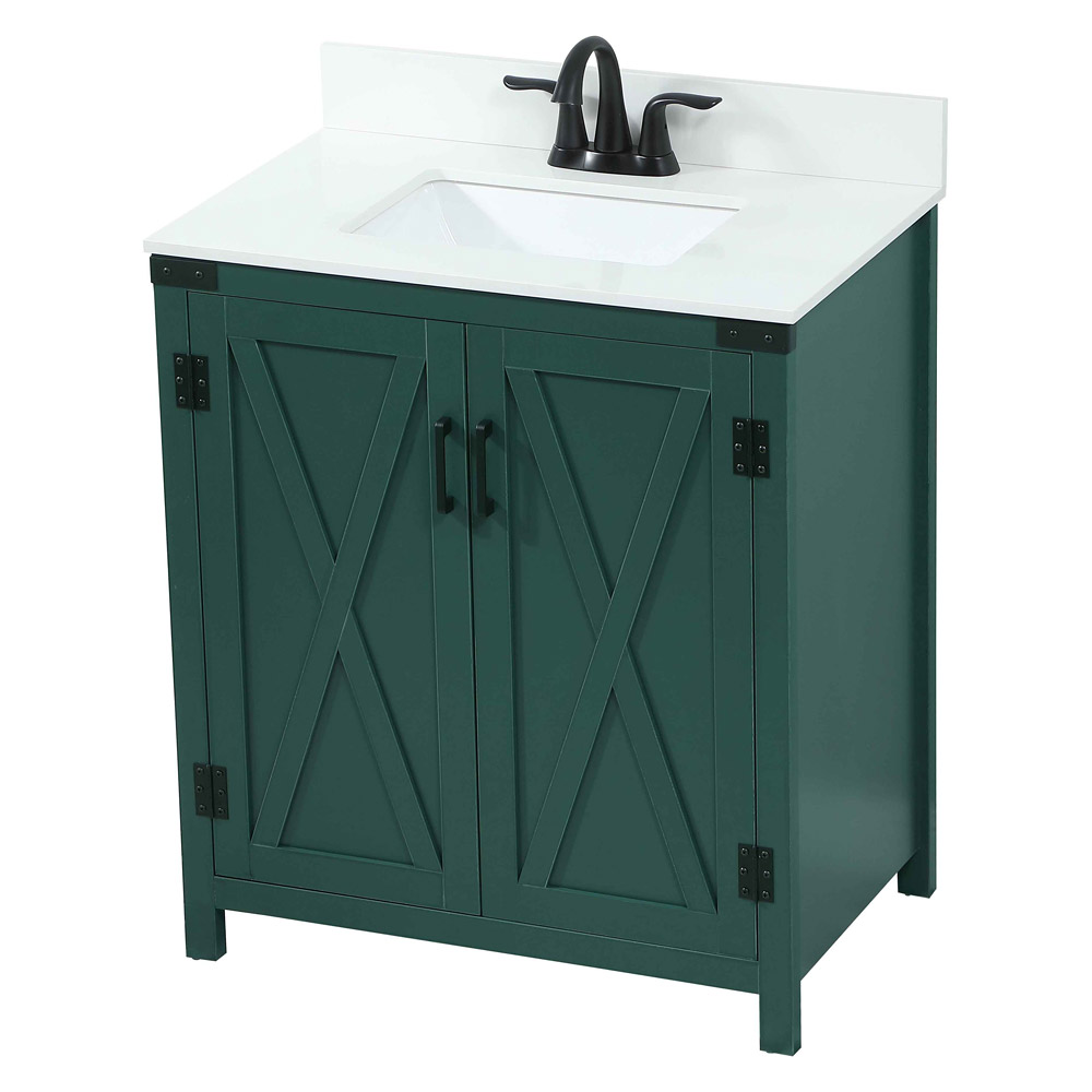 Elegant Bathroom Vanity - Green (VF90230MGN-BS)