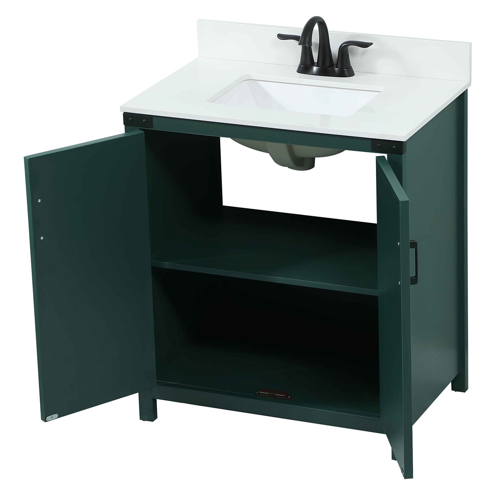 Elegant Bathroom Vanity - Green (VF90230MGN-BS)