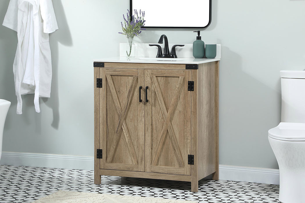 Elegant Bathroom Vanity - Natural Wood (VF90230NT-BS)