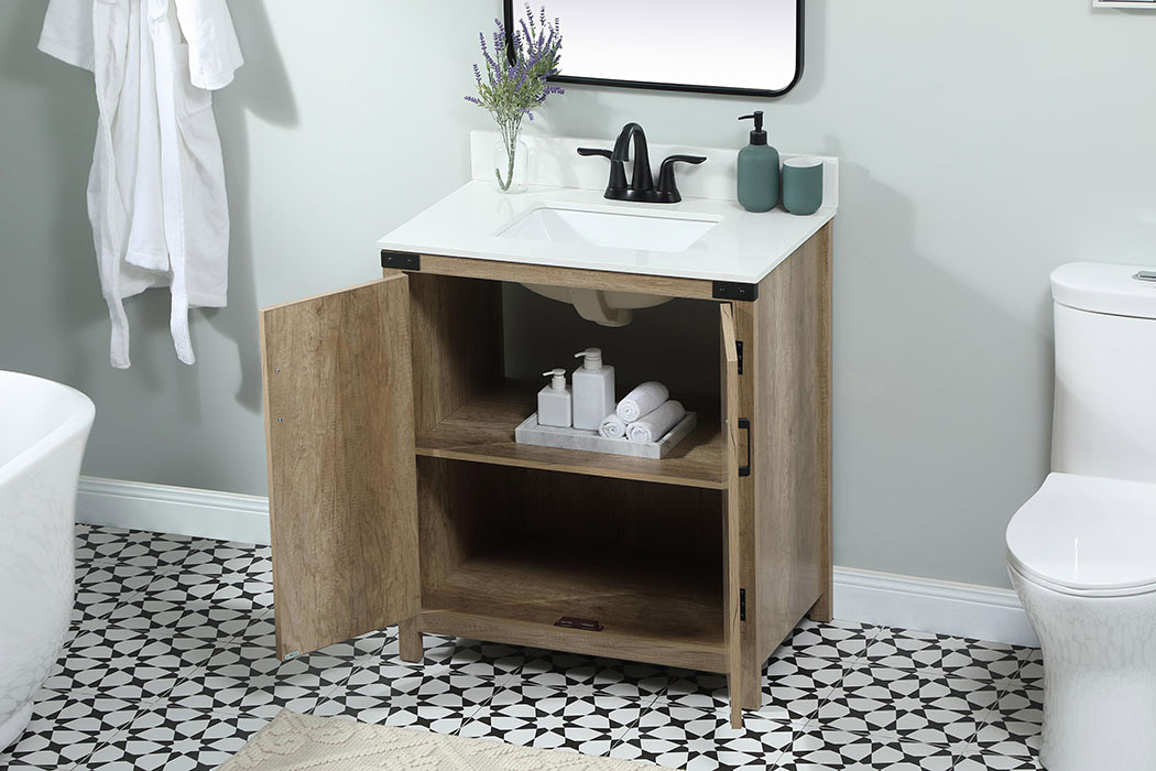 Elegant Bathroom Vanity - Natural Wood (VF90230NT-BS)