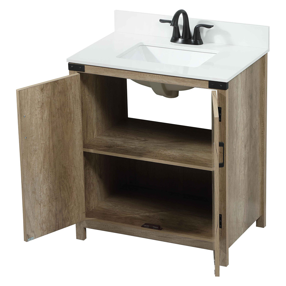 Elegant Bathroom Vanity - Natural Wood (VF90230NT-BS)