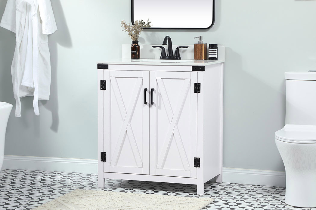 Elegant Bathroom Vanity - White (VF90230WH-BS)