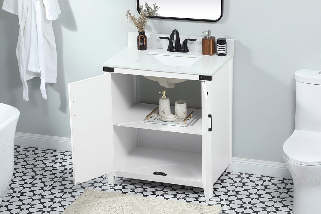 Elegant Bathroom Vanity - White (VF90230WH-BS)