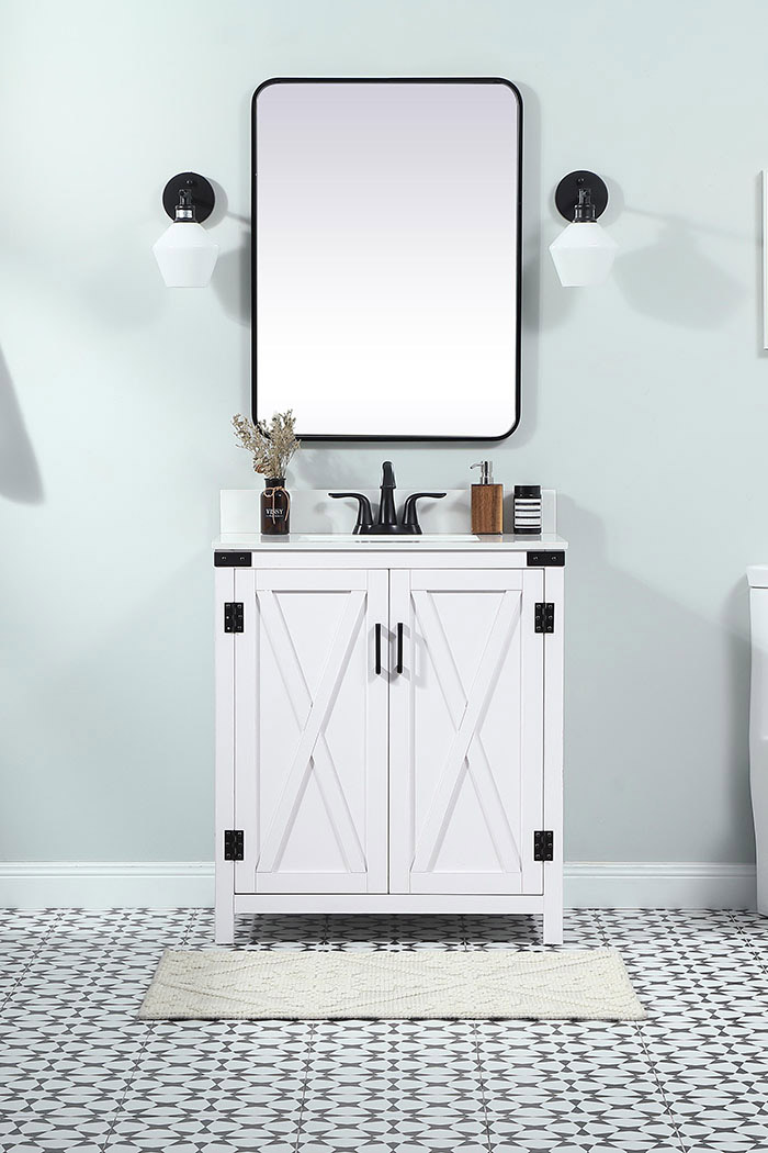 Elegant Bathroom Vanity - White (VF90230WH-BS)