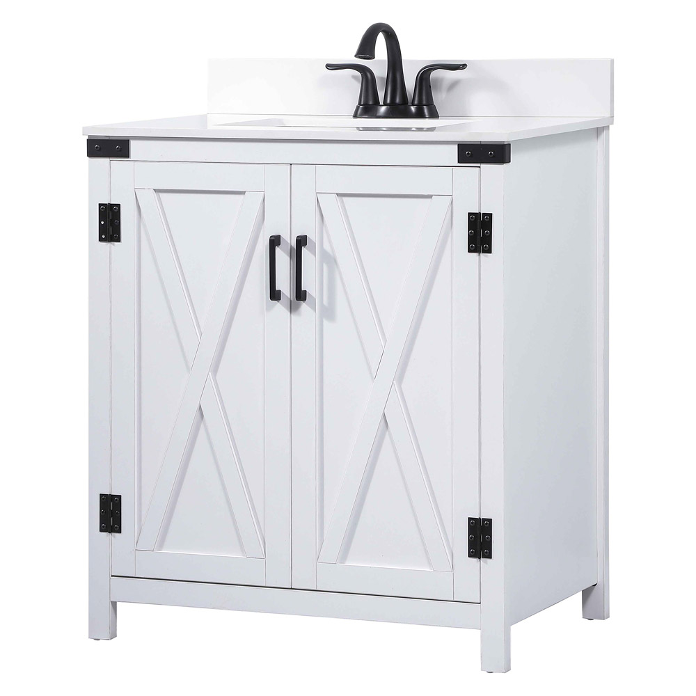 Elegant Bathroom Vanity - White (VF90230WH-BS)