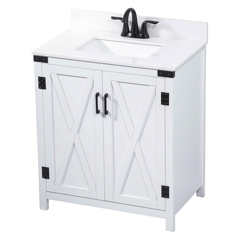 Elegant Bathroom Vanity - White (VF90230WH-BS)