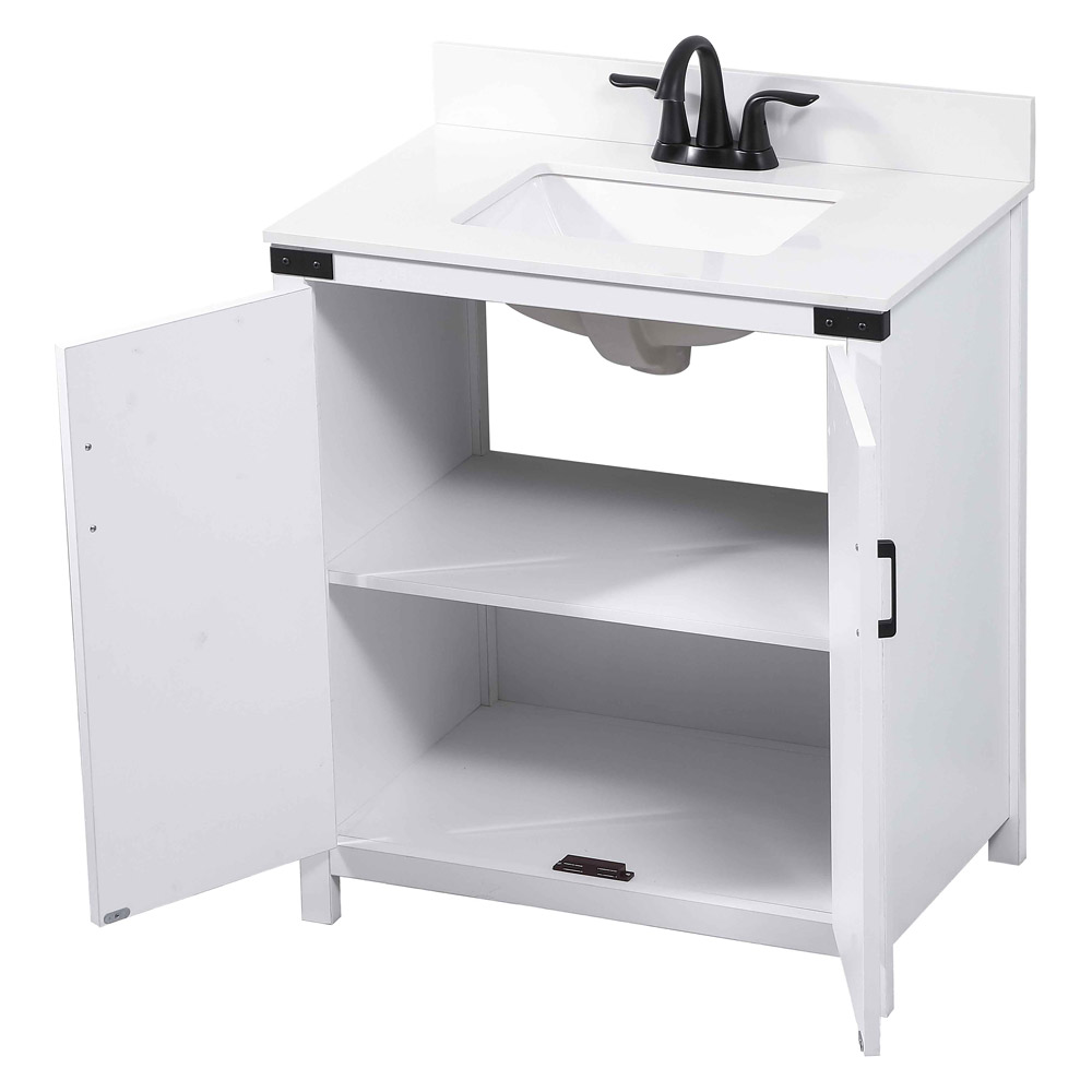 Elegant Bathroom Vanity - White (VF90230WH-BS)