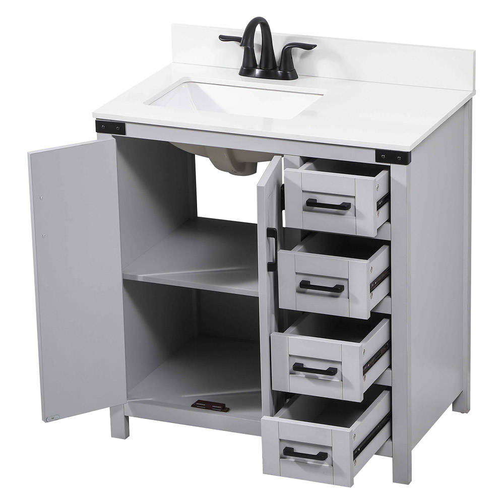 Elegant Bathroom Vanity - Gray (VF90232GR-BS)