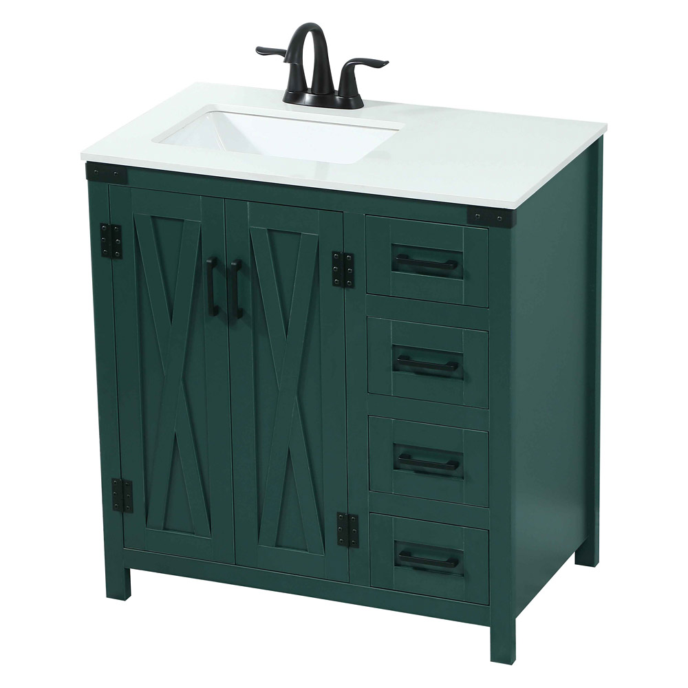 Elegant Bathroom Vanity - Green (VF90232MGN)