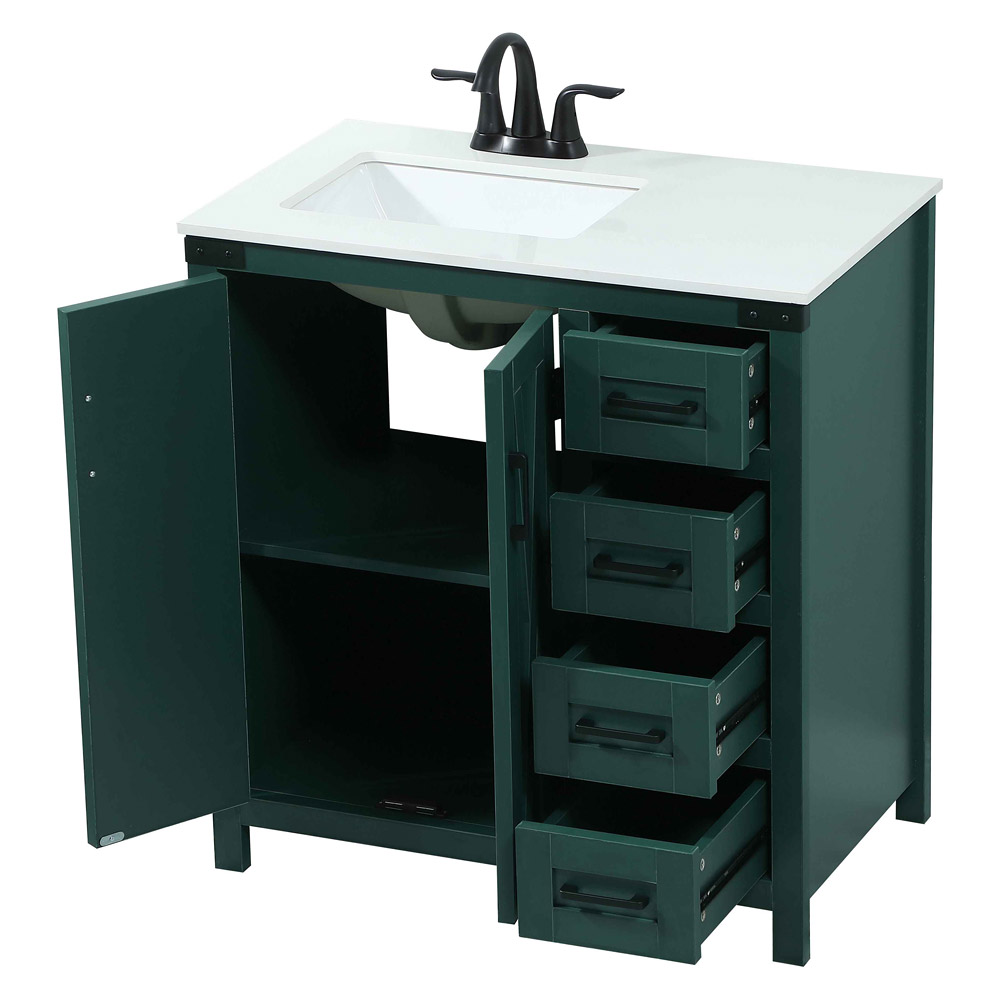 Elegant Bathroom Vanity - Green (VF90232MGN)