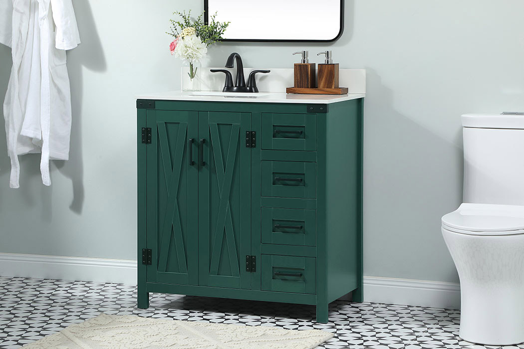 Elegant Bathroom Vanity - Green (VF90232MGN-BS)