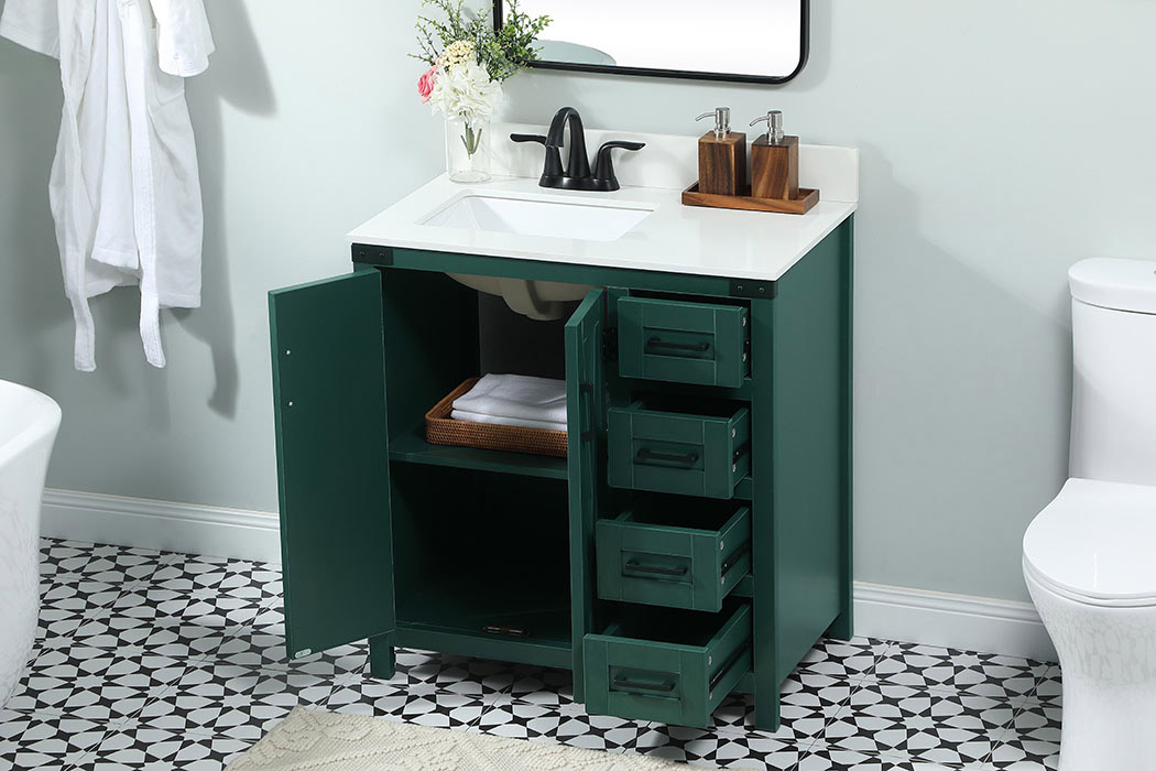 Elegant Bathroom Vanity - Green (VF90232MGN-BS)