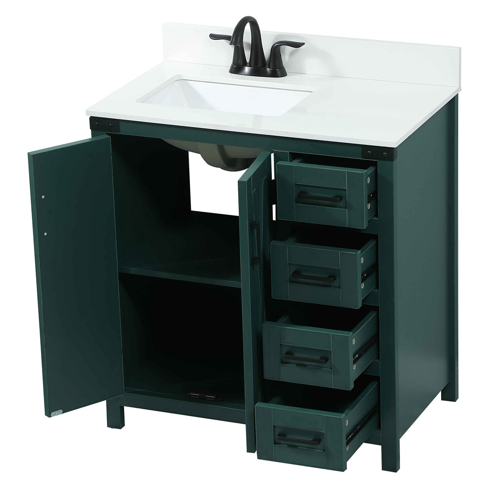 Elegant Bathroom Vanity - Green (VF90232MGN-BS)