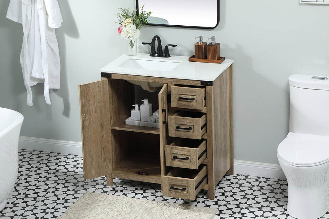 Elegant Bathroom Vanity - Natural Wood (VF90232NT)