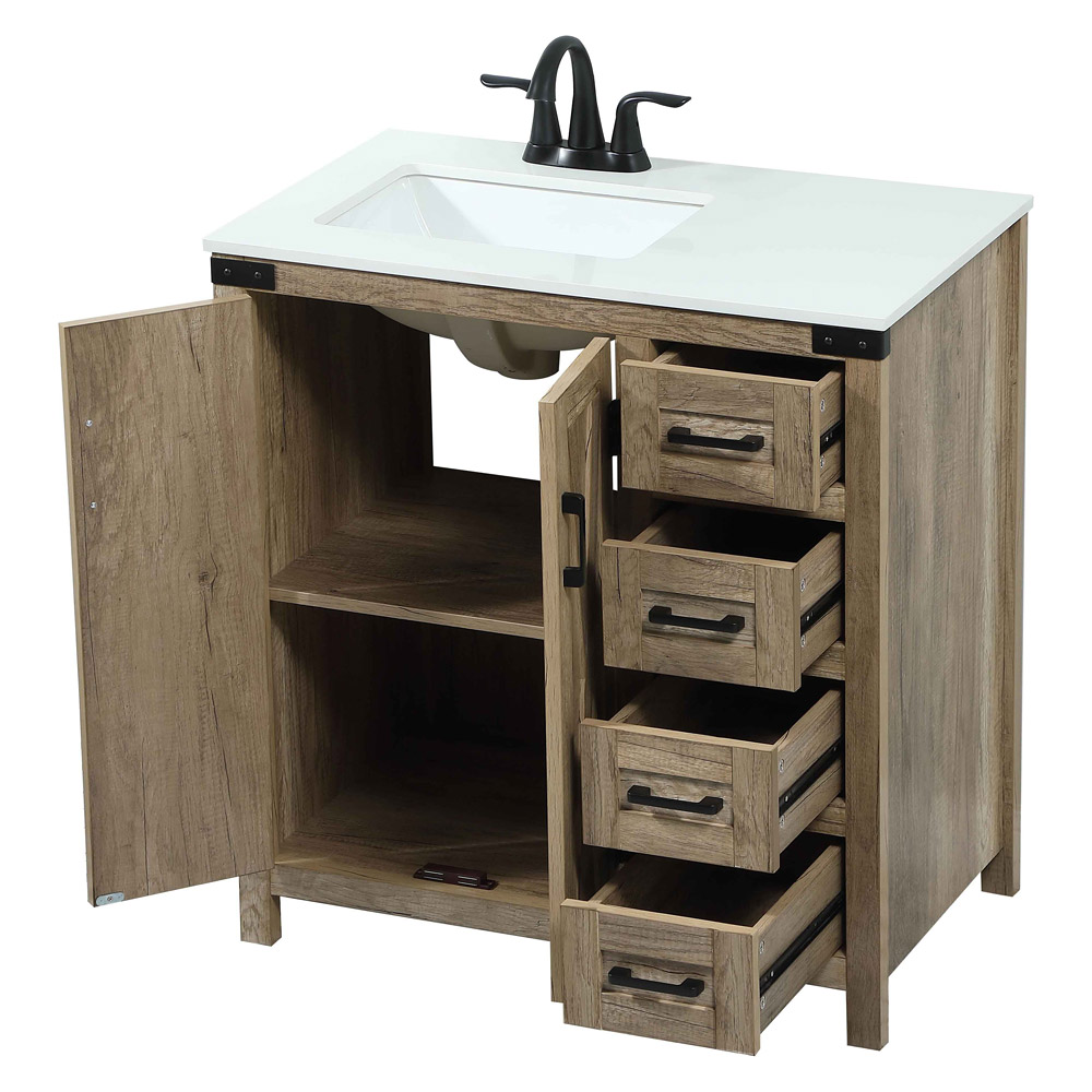 Elegant Bathroom Vanity - Natural Wood (VF90232NT)